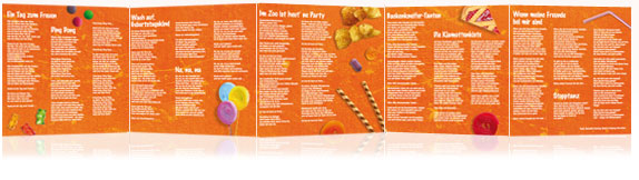 Offenes Booklet mit Texten der Partylieder CD